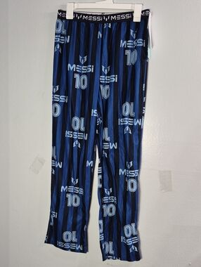 Messi 10 Blue & Black Striped Men's Jogger Pants
